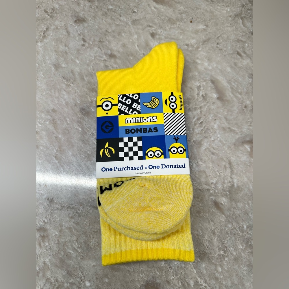 Bombas Adult Minions Calf Socks Size M SOLD OUT LIMITED Edition Despicable Me